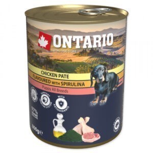 Konzerva Ontario Puppy Chicken Pate flavoured with Spirulina and Salmon oil 800g