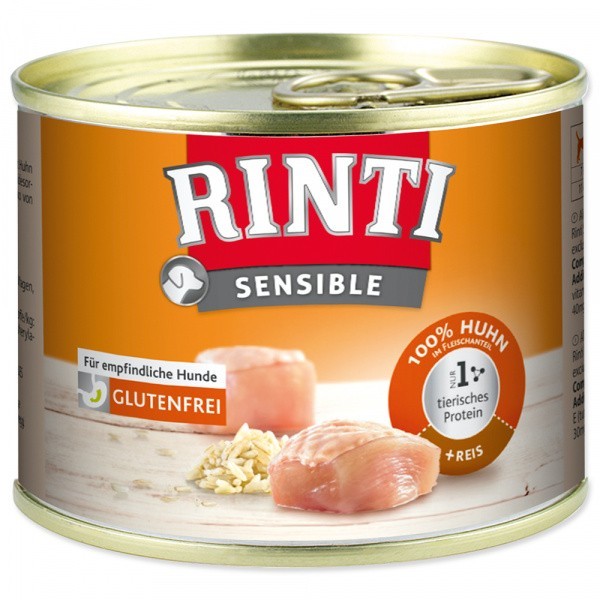 Konzerva Rinti Sensible kuře + rýže 185g