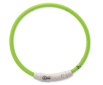 Obojek DOG FANTASY světelný USB zelený 65 cm 1ks