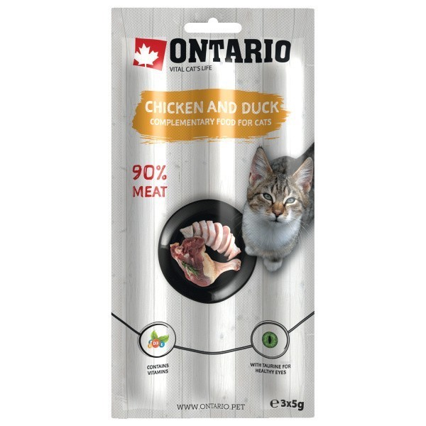 Ontario Stick for cats Chicken&Duck 3x5 g