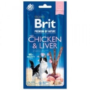 Tyčinky Brit Premium by Nature Cat Sticks with Chicken & Liver 3ks