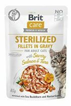 Brit Care Cat Fillets in Gravy Steril. Salmon&Tuna 85g + Množstevní sleva 4 + 1 zdarma