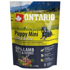Vzorek - Ontario Puppy Mini Lamb & Rice 100g